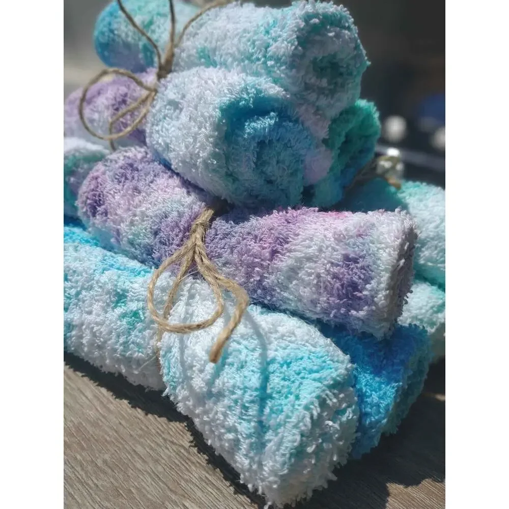 Tie Tye Dye Washcloths Set Of 3 Mixed Hand Dyed By Me